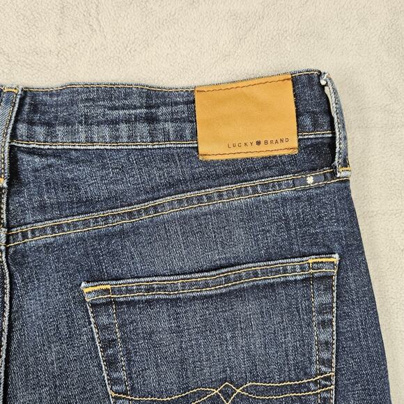 Lucky Brand Jeans Mens 34x30.75 410 Athletic Straight Blue Mid Rise Dark Wash - Picture 9 of 13